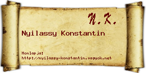 Nyilassy Konstantin névjegykártya